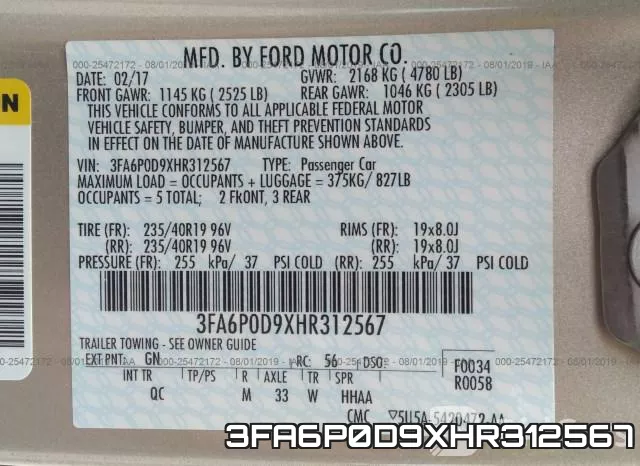 3FA6P0D9XHR312567 фото 10