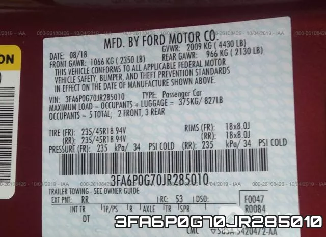 3FA6P0G70JR285010 фото 10