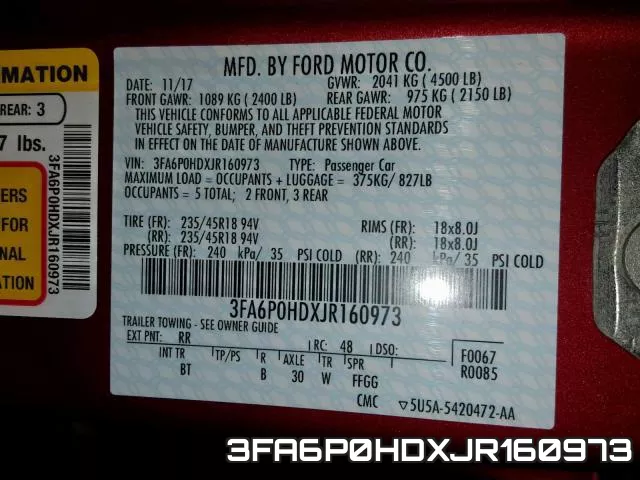 3FA6P0HDXJR160973 фото 2
