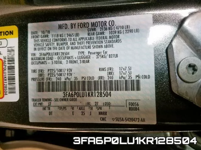 3FA6P0LU1KR128504 фото 2