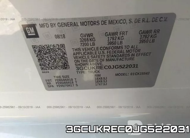 3GCUKREC0JG522031 фото 9