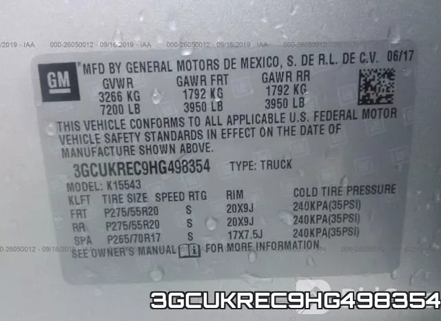 3GCUKREC9HG498354 фото 10