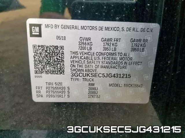 3GCUKSEC5JG431215 фото 2