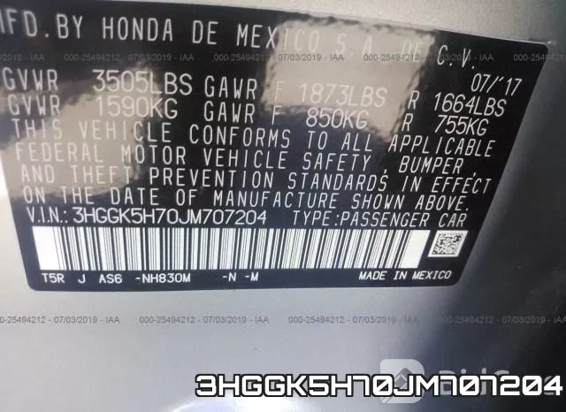 3HGGK5H70JM707204 фото 9