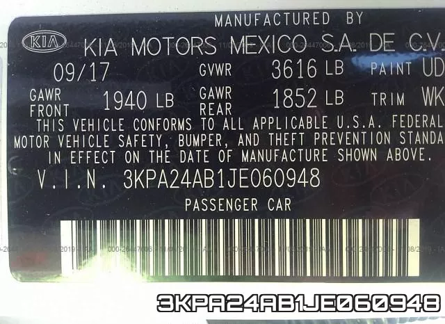 3KPA24AB1JE060948 фото 9