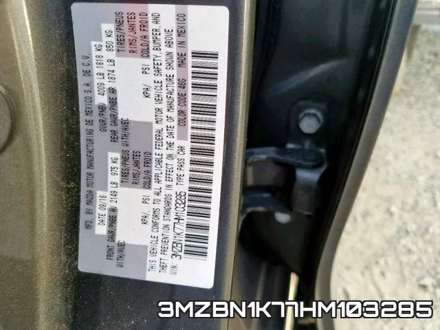 3MZBN1K77HM103285 фото 2