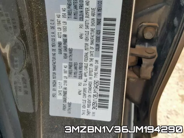 3MZBN1V36JM194290 фото 2