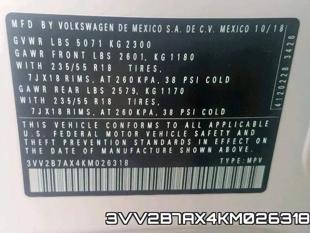3VV2B7AX4KM026318 фото 2