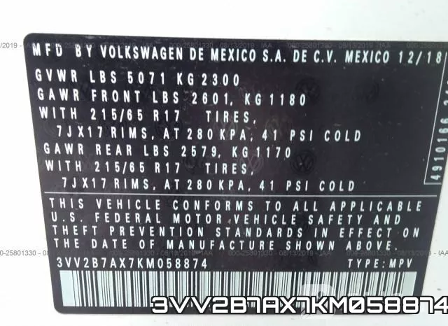 3VV2B7AX7KM058874 фото 8