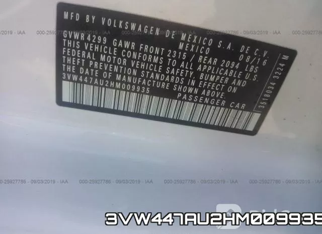 3VW447AU2HM009935 фото 10