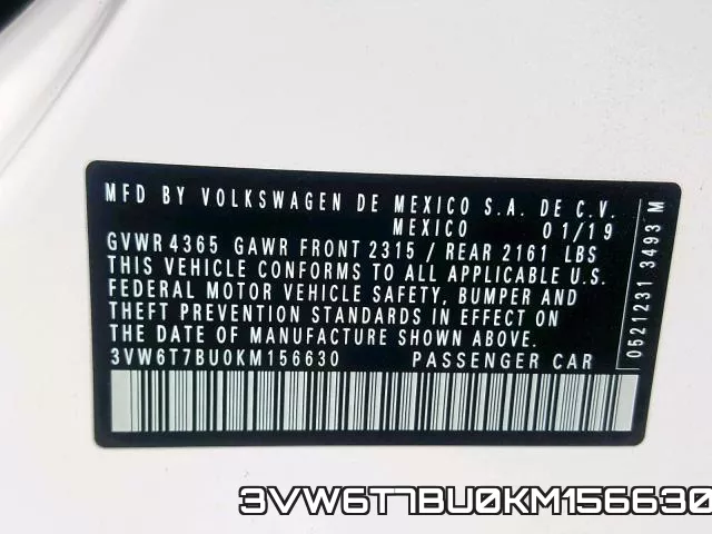 3VW6T7BU0KM156630 фото 2