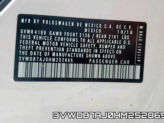 3VWDB7AJ0HM252865 фото 2
