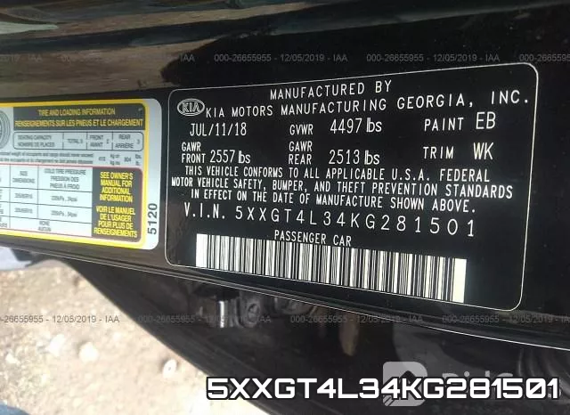 5XXGT4L34KG281501 фото 10