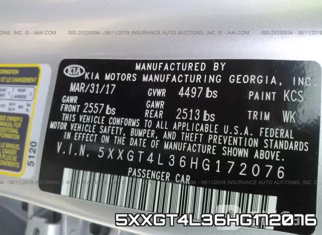 5XXGT4L36HG172076 фото 10