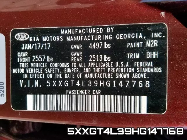 5XXGT4L39HG147768 фото 2