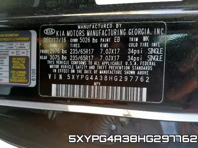 5XYPG4A38HG297762 фото 2