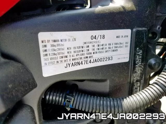 JYARN47E4JA002293 фото 2