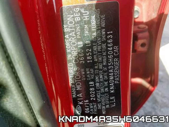 KNADM4A35H6046631 фото 2