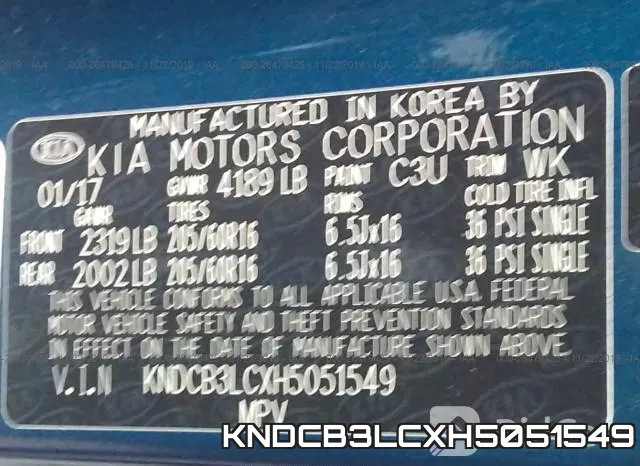 KNDCB3LCXH5051549 фото 10