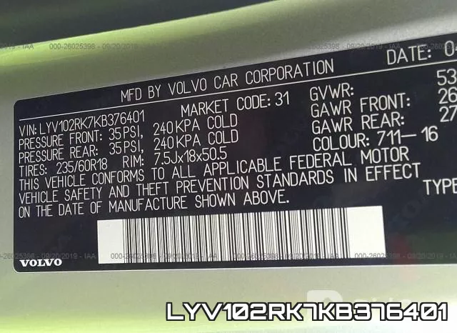 LYV102RK7KB376401 фото 10