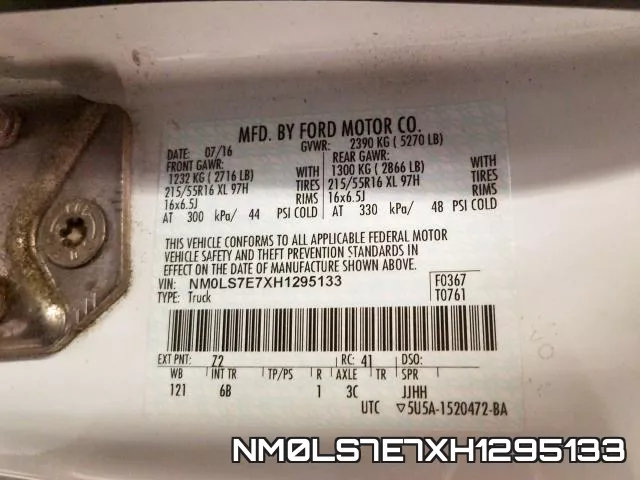 NM0LS7E7XH1295133 фото 2