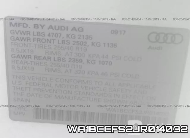 WA1BCCFS2JR014032 фото 9
