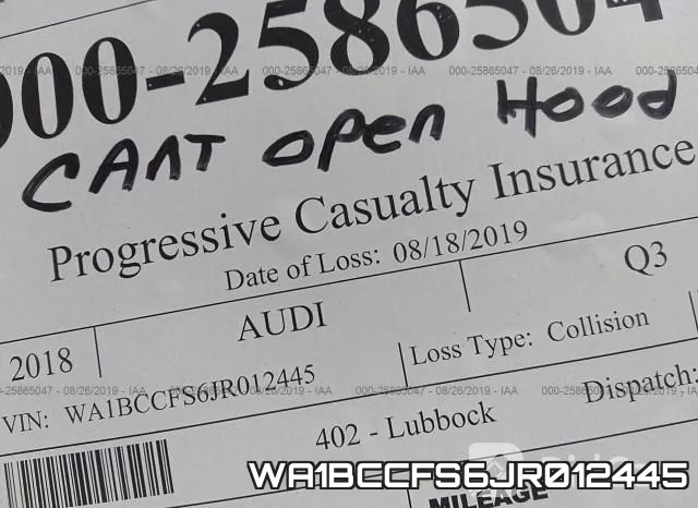 WA1BCCFS6JR012445 фото 2
