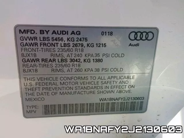 WA1BNAFY2J2130603 фото 2