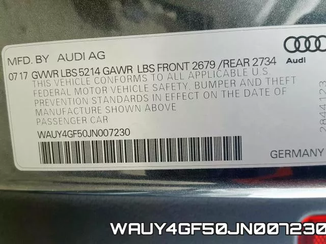 WAUY4GF50JN007230 фото 2