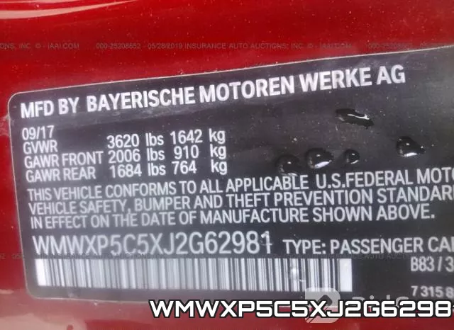 WMWXP5C5XJ2G62981 фото 10