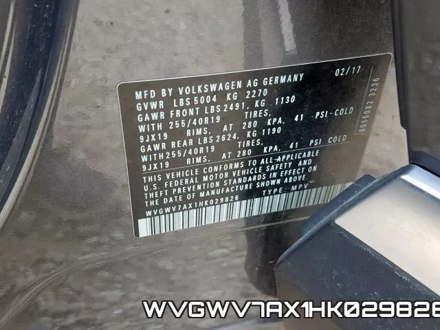 WVGWV7AX1HK029826 фото 2