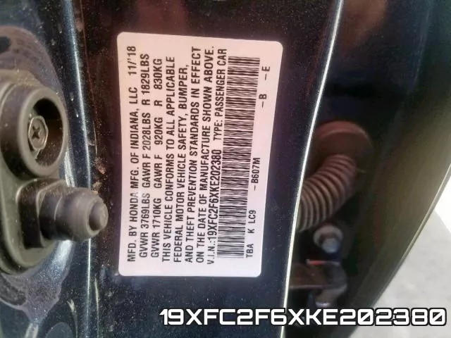 19XFC2F6XKE202380 фото 2