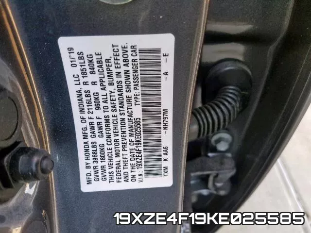 19XZE4F19KE025585 фото 2