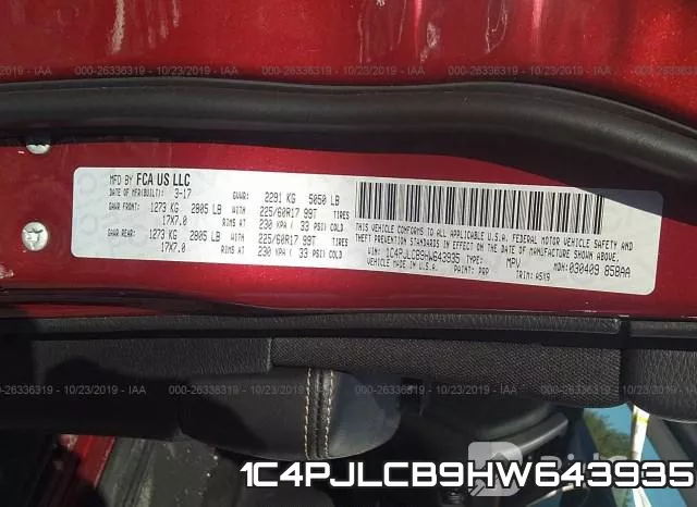 1C4PJLCB9HW643935 фото 9