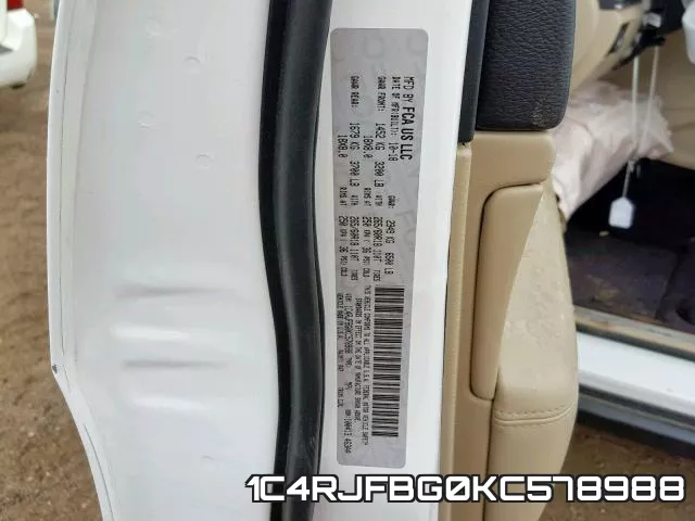 1C4RJFBG0KC578988 фото 2