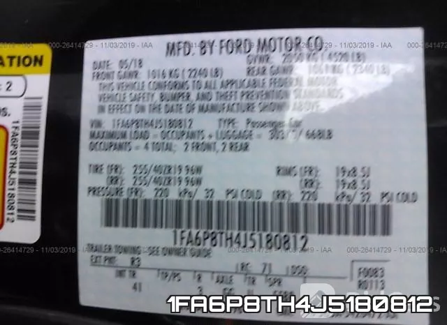 1FA6P8TH4J5180812 фото 10