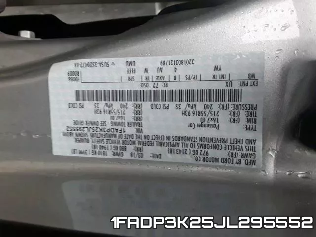 1FADP3K25JL295552 фото 2