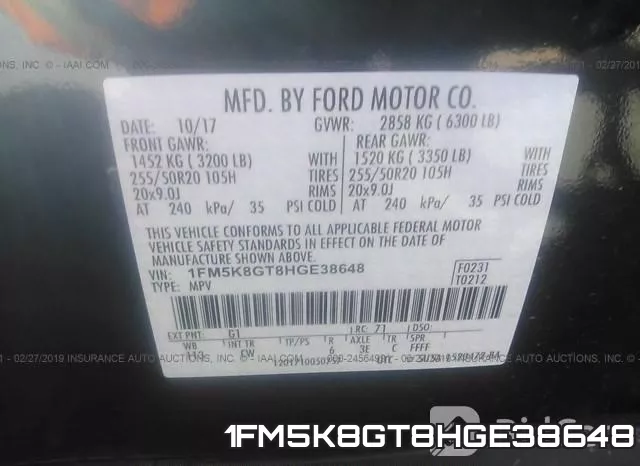 1FM5K8GT8HGE38648 фото 9
