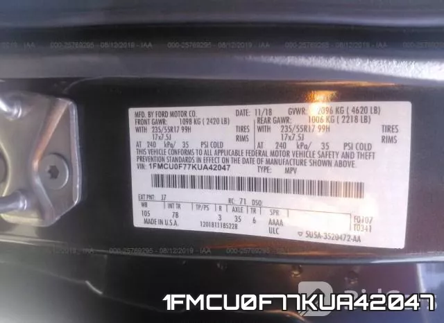 1FMCU0F77KUA42047 фото 10