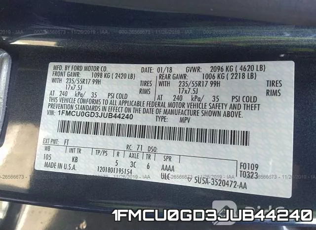 1FMCU0GD3JUB44240 фото 10