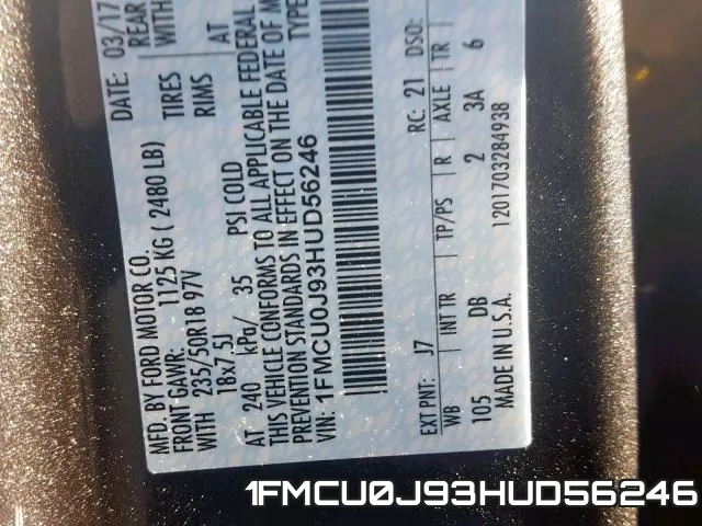 1FMCU0J93HUD56246 фото 2