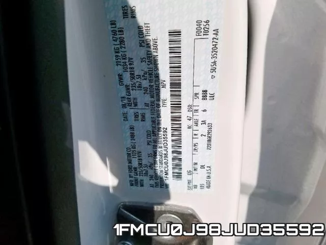 1FMCU0J98JUD35592 фото 2