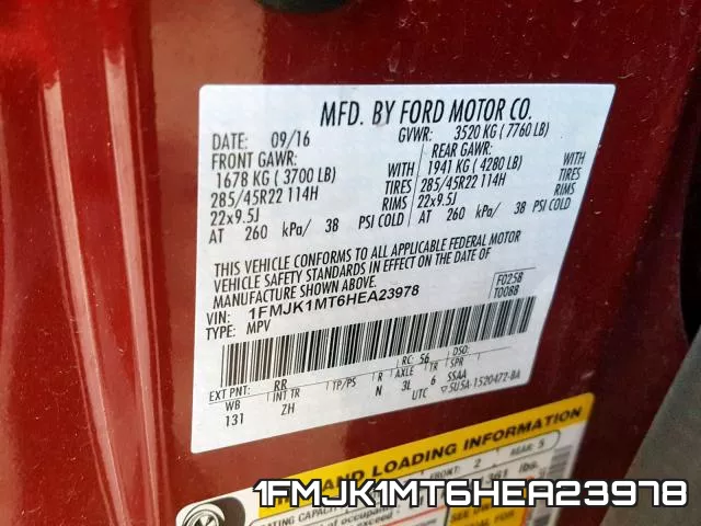 1FMJK1MT6HEA23978 фото 2