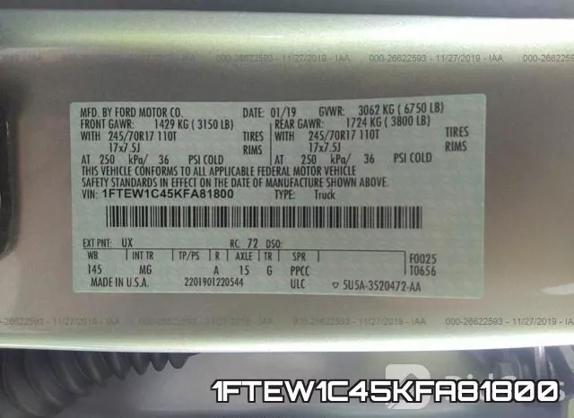 1FTEW1C45KFA81800 фото 10