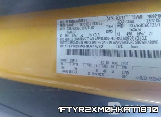 1FTYR2XM0HKA77870 фото 9