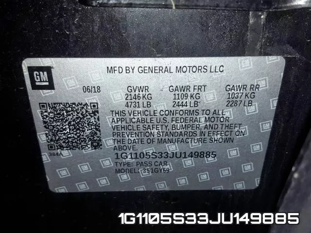 1G1105S33JU149885 фото 2
