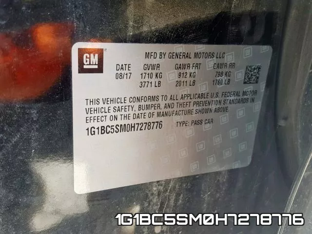 1G1BC5SM0H7278776 фото 2