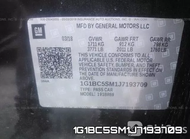 1G1BC5SM1J7193709 фото 10