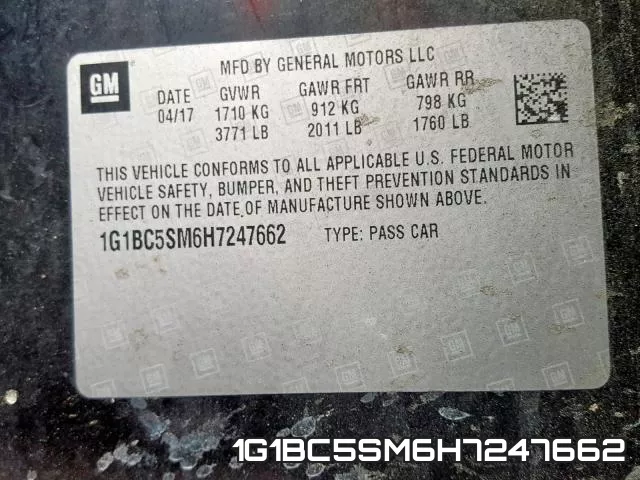 1G1BC5SM6H7247662 фото 2