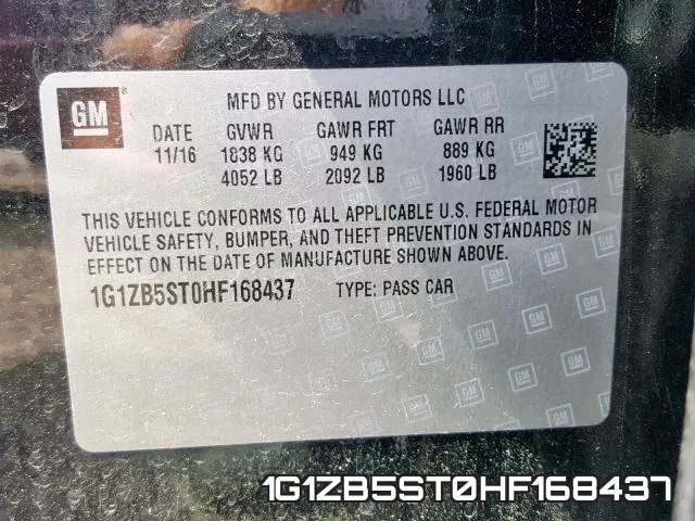 1G1ZB5ST0HF168437 фото 2